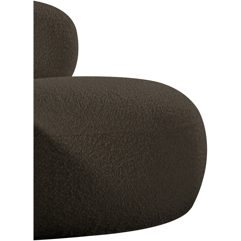 Bowery Hill Contemporary Rich Brown Boucle Durable Fabric Chair