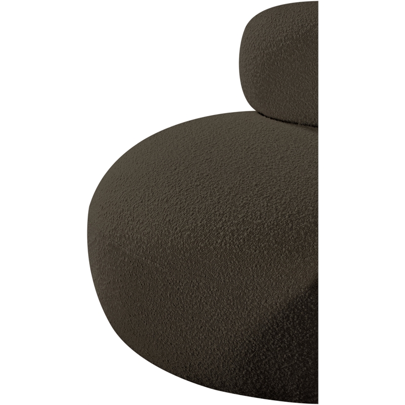 Bowery Hill Contemporary Rich Brown Boucle Durable Fabric Chair