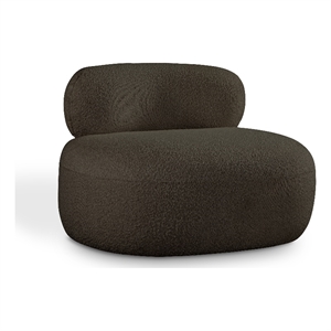 Bowery Hill Contemporary Rich Brown Boucle Durable Fabric Chair