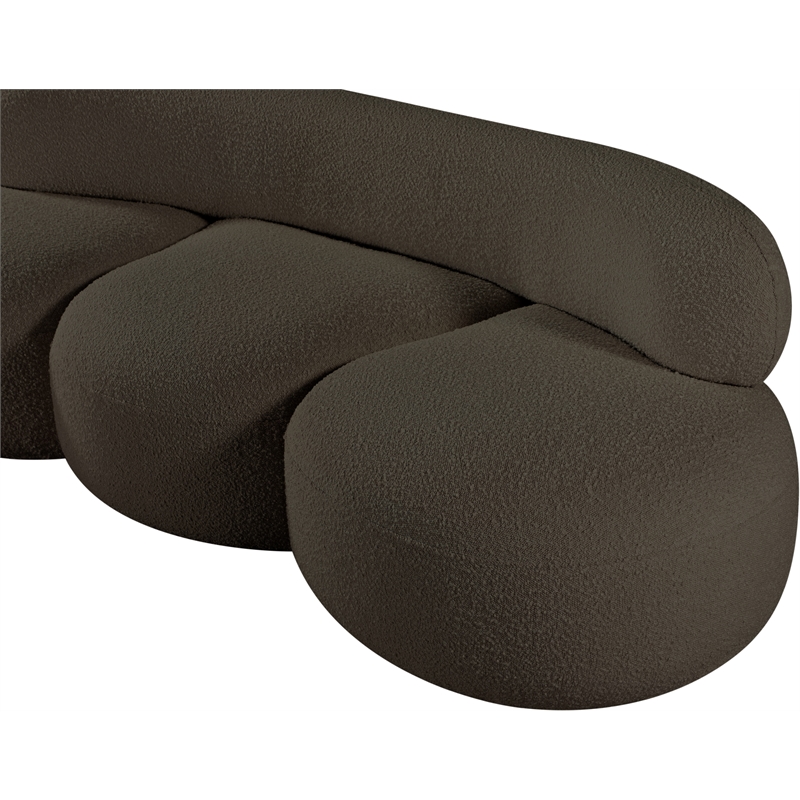 Bowery Hill Contemporary Rich Brown Boucle Durable Fabric Sofa