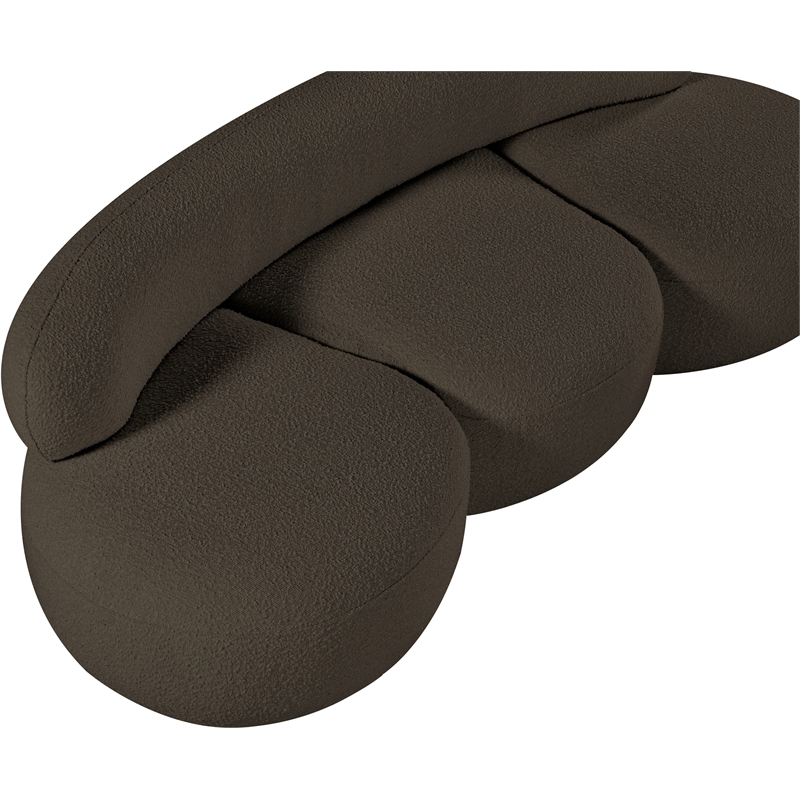Bowery Hill Contemporary Rich Brown Boucle Durable Fabric Sofa
