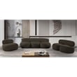 Bowery Hill Contemporary Rich Brown Boucle Durable Fabric Sofa