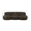 Bowery Hill Contemporary Rich Brown Boucle Durable Fabric Sofa