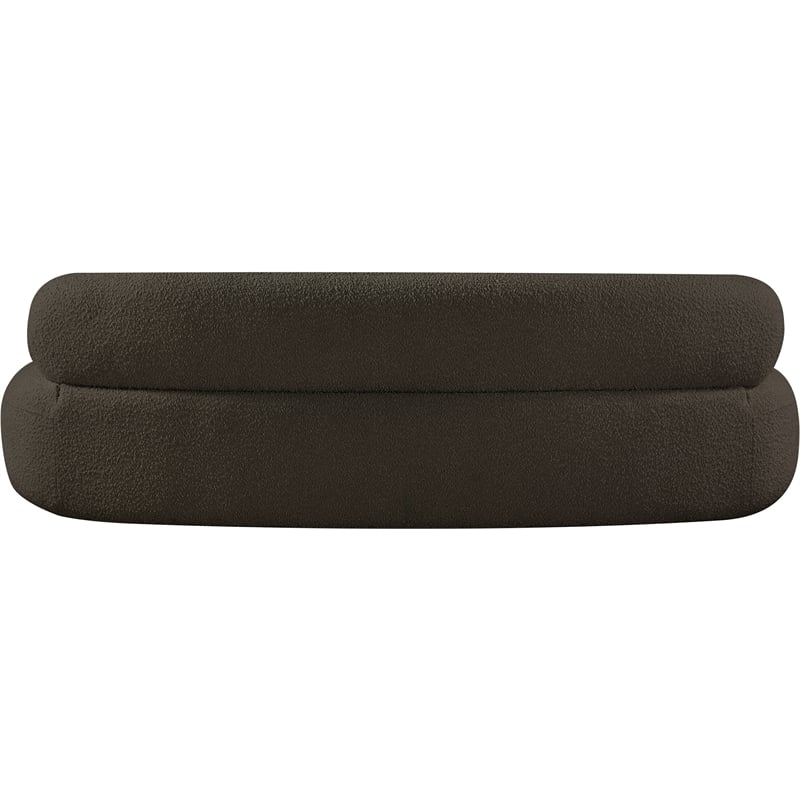 Bowery Hill Contemporary Rich Brown Boucle Durable Fabric Sofa