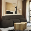 Bowery Hill Contemporary Rich Brown Boucle Durable Fabric Sofa