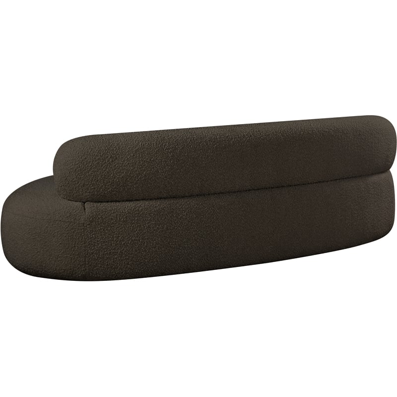 Bowery Hill Contemporary Rich Brown Boucle Durable Fabric Sofa