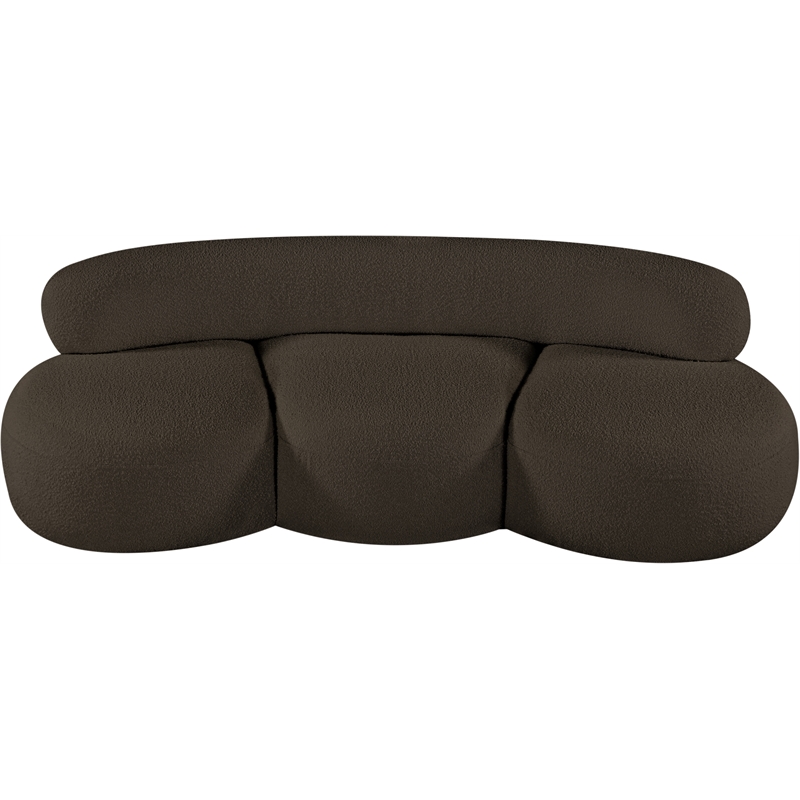 Bowery Hill Contemporary Rich Brown Boucle Durable Fabric Sofa