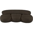 Bowery Hill Contemporary Rich Brown Boucle Durable Fabric Sofa