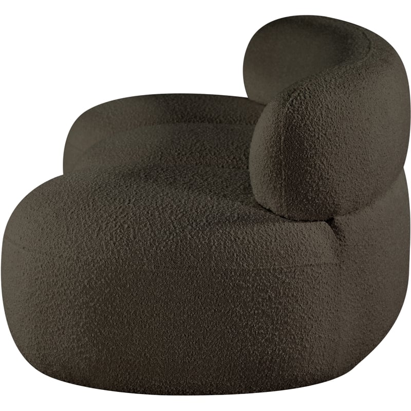 Bowery Hill Contemporary Rich Brown Boucle Durable Fabric Sofa