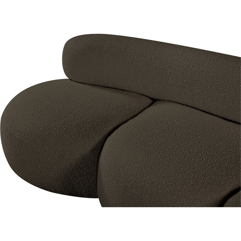 Bowery Hill Contemporary Rich Brown Boucle Durable Fabric Sofa