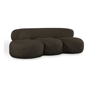 Bowery Hill Contemporary Rich Brown Boucle Durable Fabric Sofa