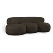 Bowery Hill Contemporary Rich Brown Boucle Durable Fabric Sofa