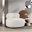 Bowery Hill Contemporary Rich Cream Boucle Durable Fabric Chair