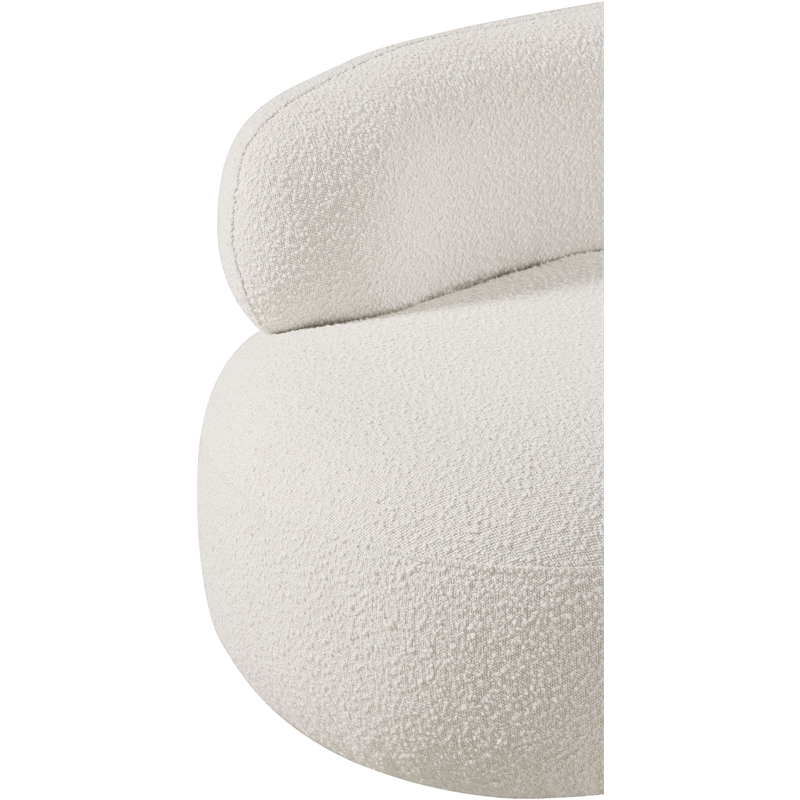 Bowery Hill Contemporary Rich Cream Boucle Durable Fabric Chair