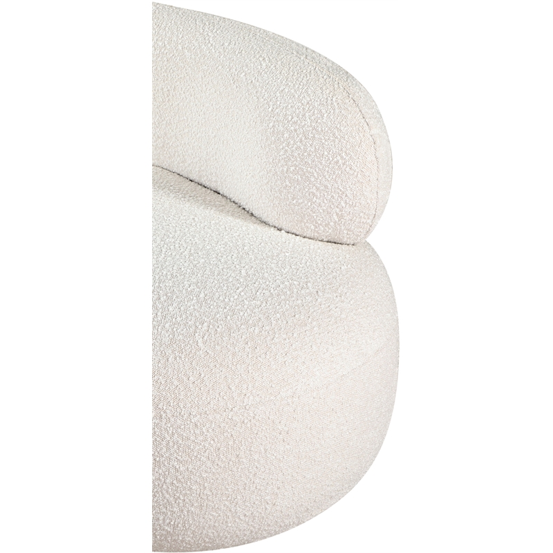 Bowery Hill Contemporary Rich Cream Boucle Durable Fabric Chair