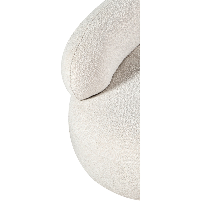 Bowery Hill Contemporary Rich Cream Boucle Durable Fabric Chair