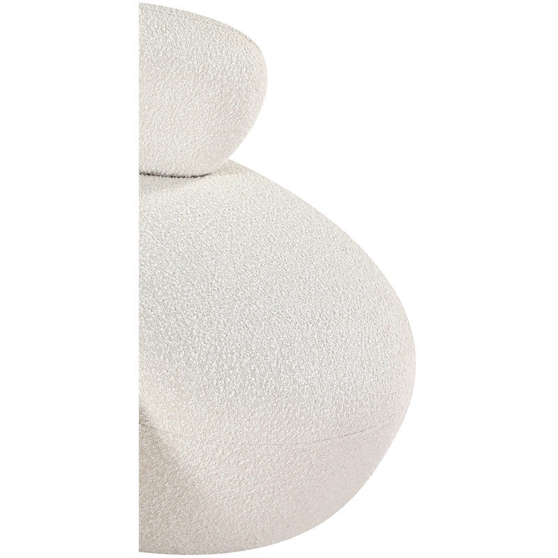 Bowery Hill Contemporary Rich Cream Boucle Durable Fabric Chair