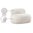 Bowery Hill Contemporary Rich Cream Boucle Durable Fabric Chair