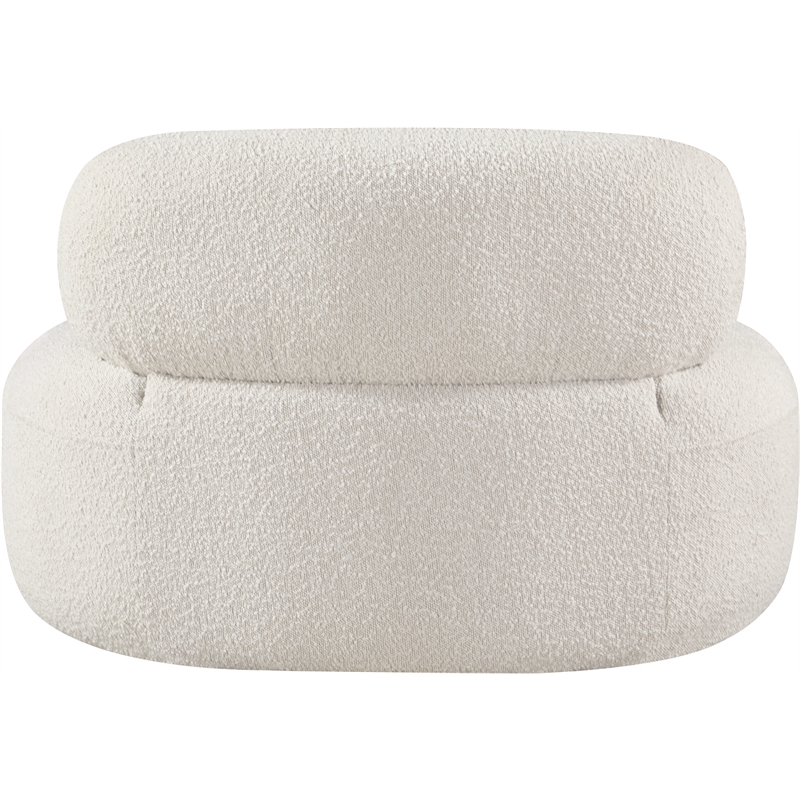 Bowery Hill Contemporary Rich Cream Boucle Durable Fabric Chair