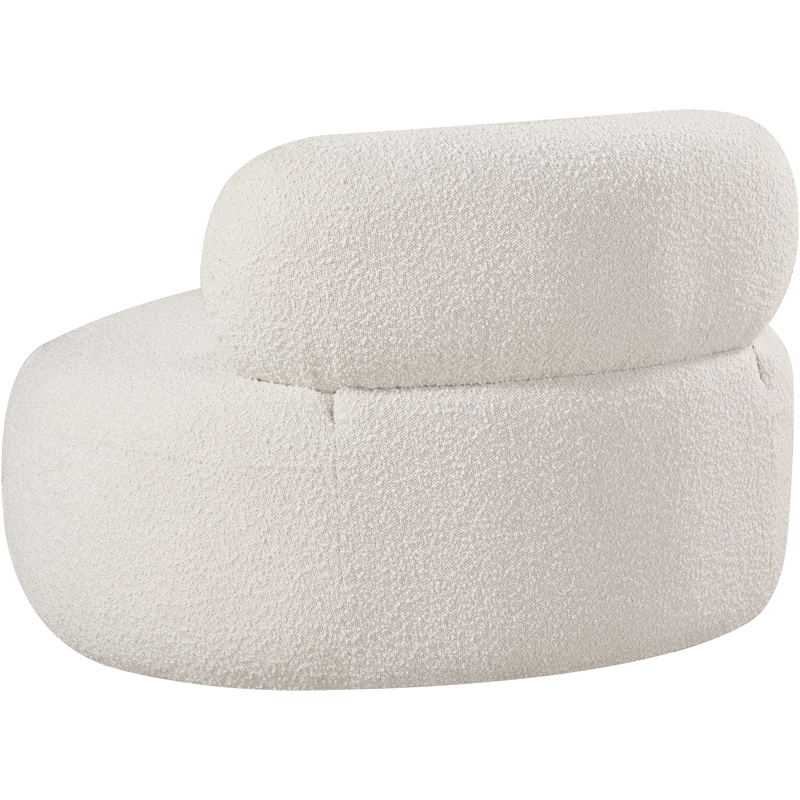 Bowery Hill Contemporary Rich Cream Boucle Durable Fabric Chair