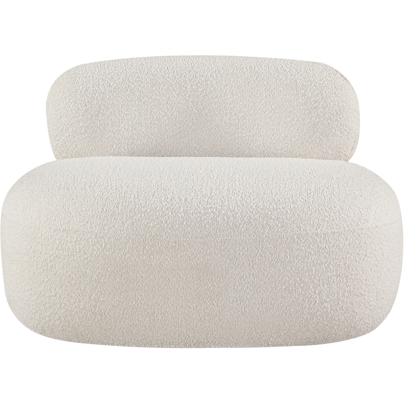 Bowery Hill Contemporary Rich Cream Boucle Durable Fabric Chair
