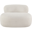 Bowery Hill Contemporary Rich Cream Boucle Durable Fabric Chair