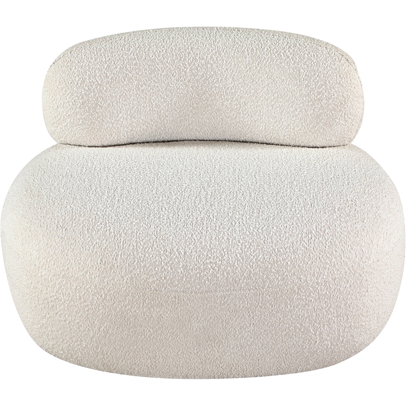 Bowery Hill Contemporary Rich Cream Boucle Durable Fabric Chair