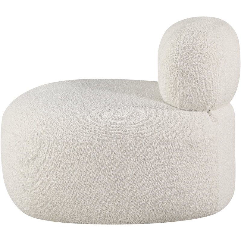 Bowery Hill Contemporary Rich Cream Boucle Durable Fabric Chair