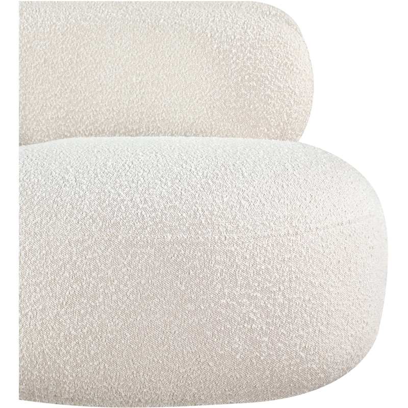 Bowery Hill Contemporary Rich Cream Boucle Durable Fabric Chair