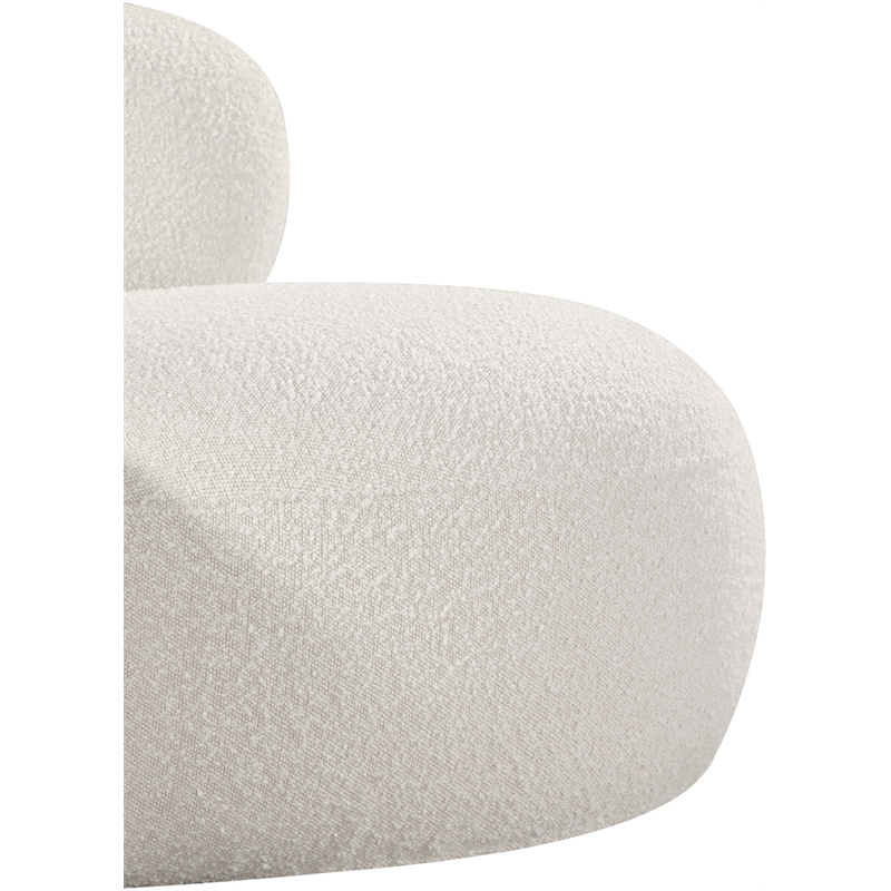 Bowery Hill Contemporary Rich Cream Boucle Durable Fabric Chair