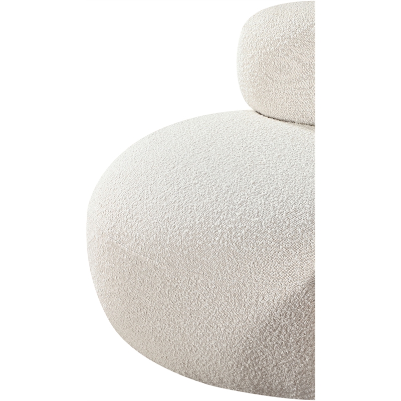 Bowery Hill Contemporary Rich Cream Boucle Durable Fabric Chair