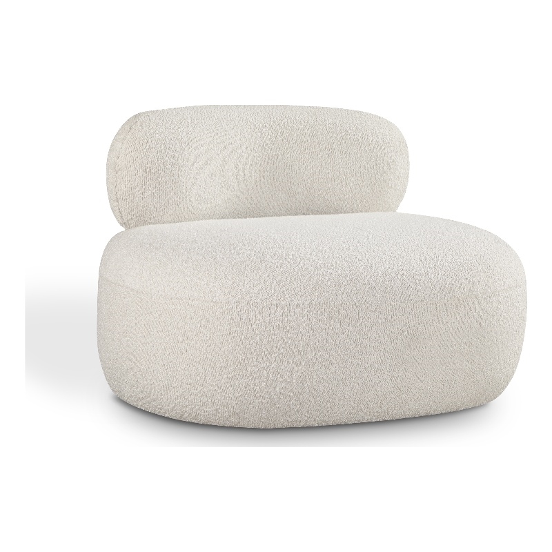 Bowery Hill Contemporary Rich Cream Boucle Durable Fabric Chair