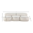 Bowery Hill Contemporary Rich Cream Boucle Durable Fabric Sofa