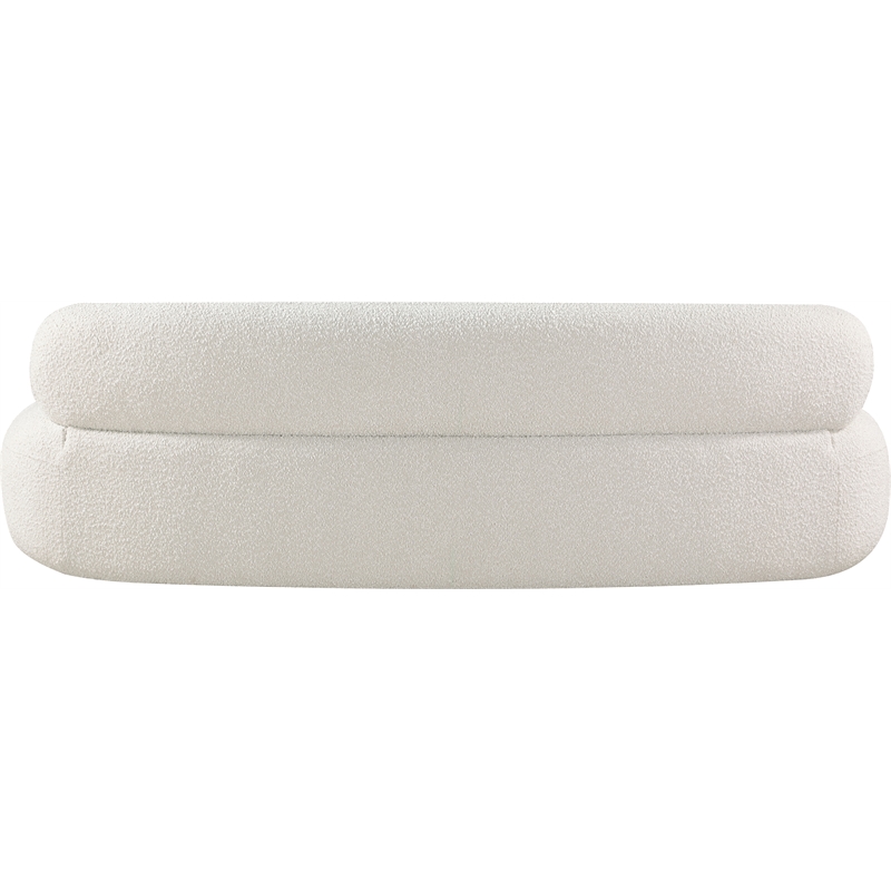 Bowery Hill Contemporary Rich Cream Boucle Durable Fabric Sofa