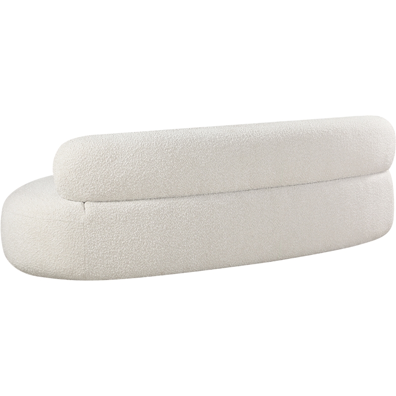 Bowery Hill Contemporary Rich Cream Boucle Durable Fabric Sofa