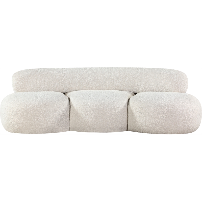 Bowery Hill Contemporary Rich Cream Boucle Durable Fabric Sofa