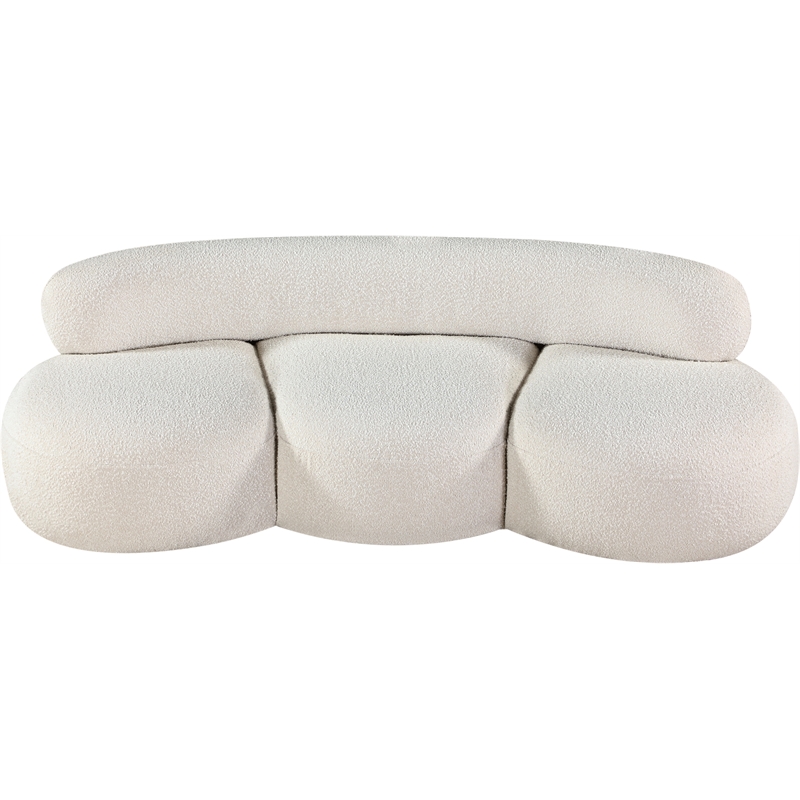 Bowery Hill Contemporary Rich Cream Boucle Durable Fabric Sofa