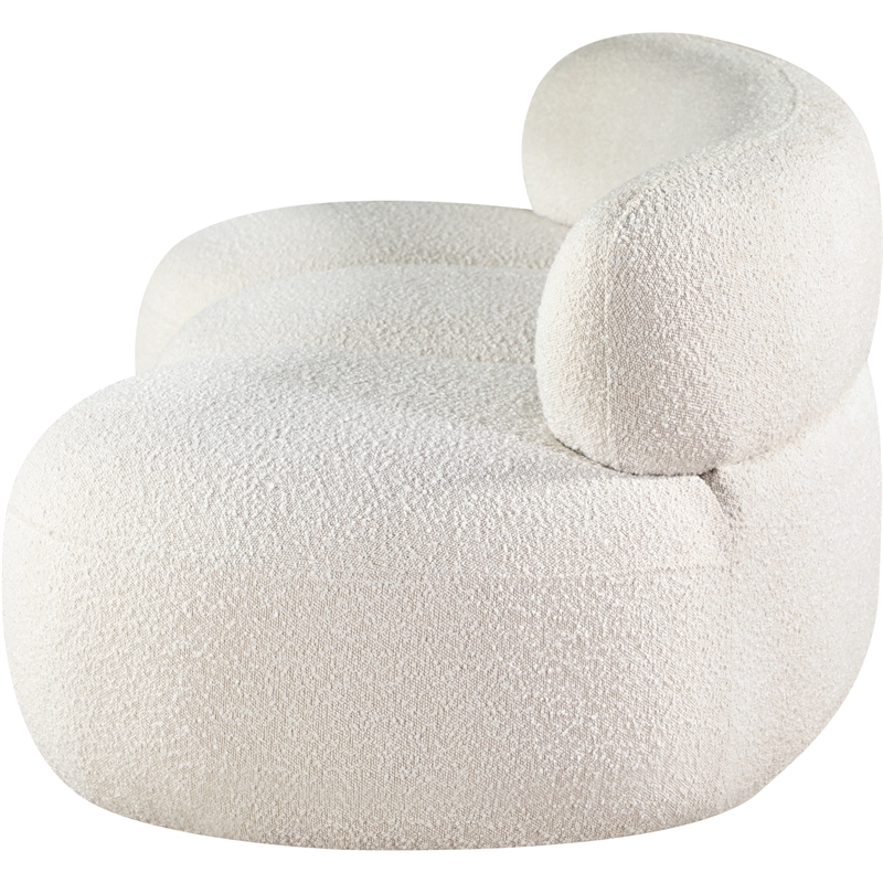 Bowery Hill Contemporary Rich Cream Boucle Durable Fabric Sofa