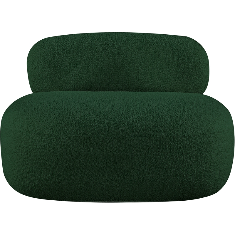 Bowery Hill Contemporary Rich Green Boucle Durable Fabric Chair