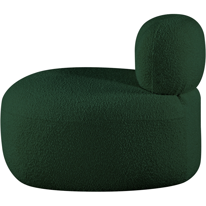 Bowery Hill Contemporary Rich Green Boucle Durable Fabric Chair