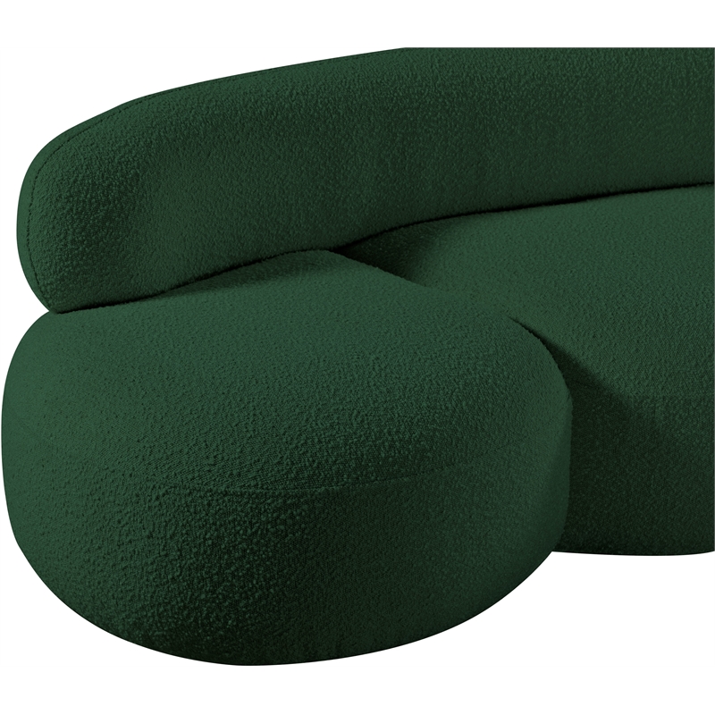 Bowery Hill Contemporary Rich Green Boucle Durable Fabric Sofa