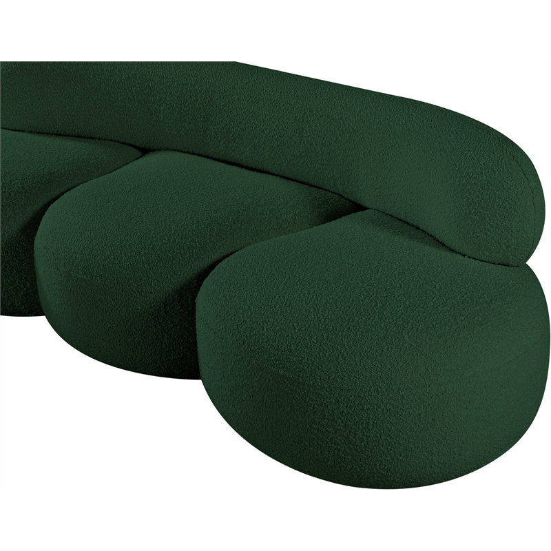 Bowery Hill Contemporary Rich Green Boucle Durable Fabric Sofa