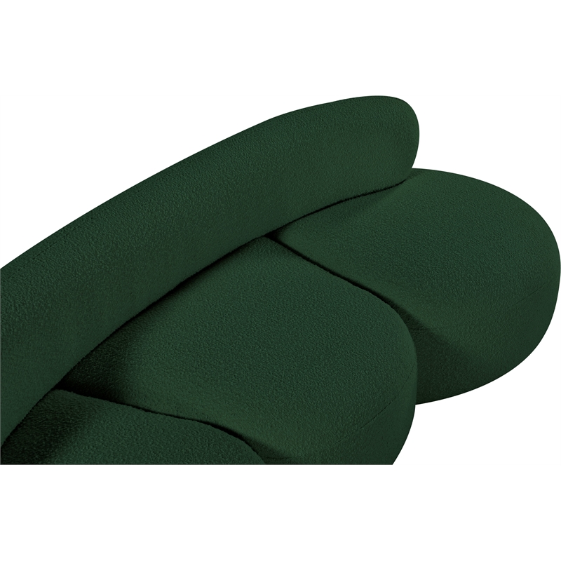 Bowery Hill Contemporary Rich Green Boucle Durable Fabric Sofa