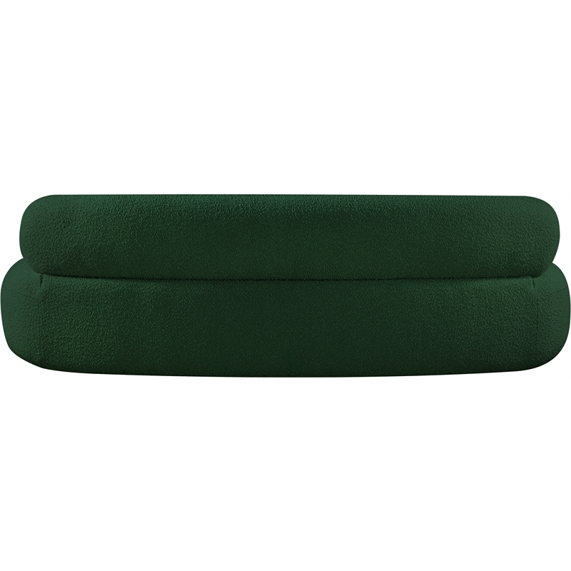 Bowery Hill Contemporary Rich Green Boucle Durable Fabric Sofa
