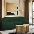 Bowery Hill Contemporary Rich Green Boucle Durable Fabric Sofa