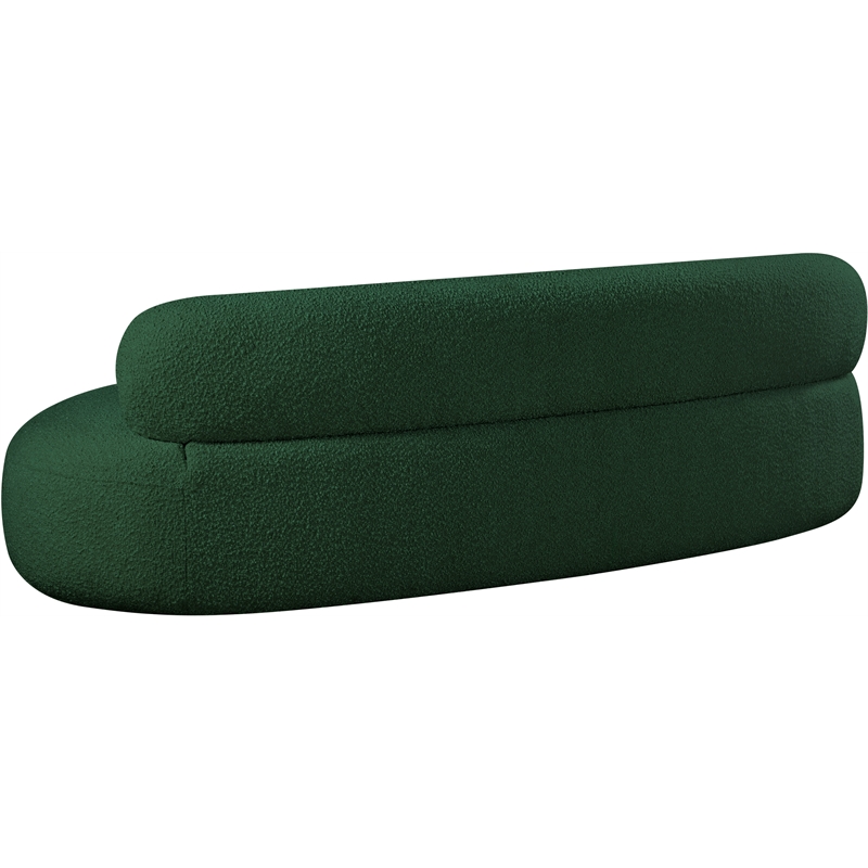 Bowery Hill Contemporary Rich Green Boucle Durable Fabric Sofa