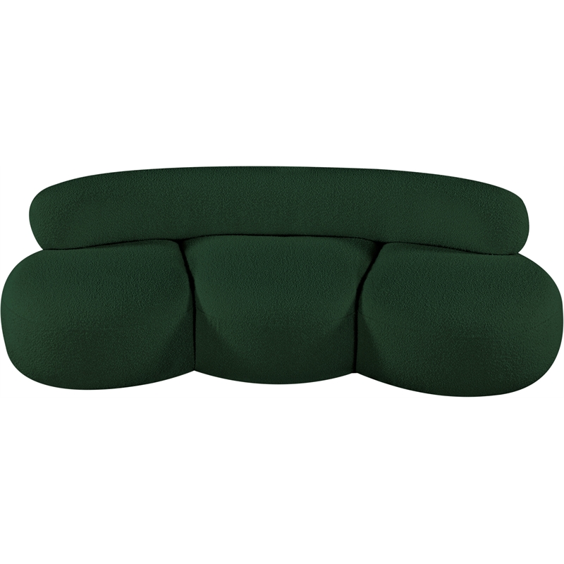 Bowery Hill Contemporary Rich Green Boucle Durable Fabric Sofa