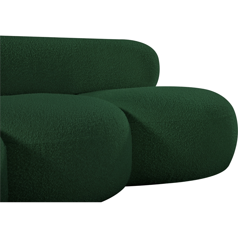 Bowery Hill Contemporary Rich Green Boucle Durable Fabric Sofa