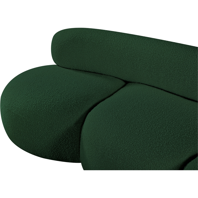 Bowery Hill Contemporary Rich Green Boucle Durable Fabric Sofa