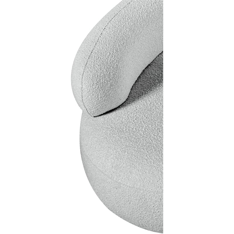 Bowery Hill Contemporary Rich Grey Boucle Durable Fabric Chair